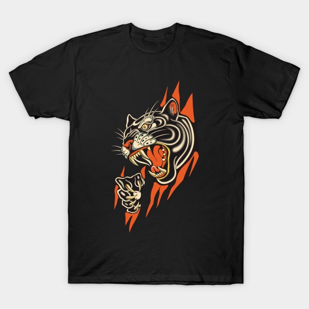 Black Panther T-Shirt by Abrom Rose